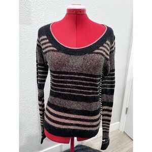 Acne Studios Sweater Alpaca Wool Striped Fuzzy Knit Grunge Minimalist M
